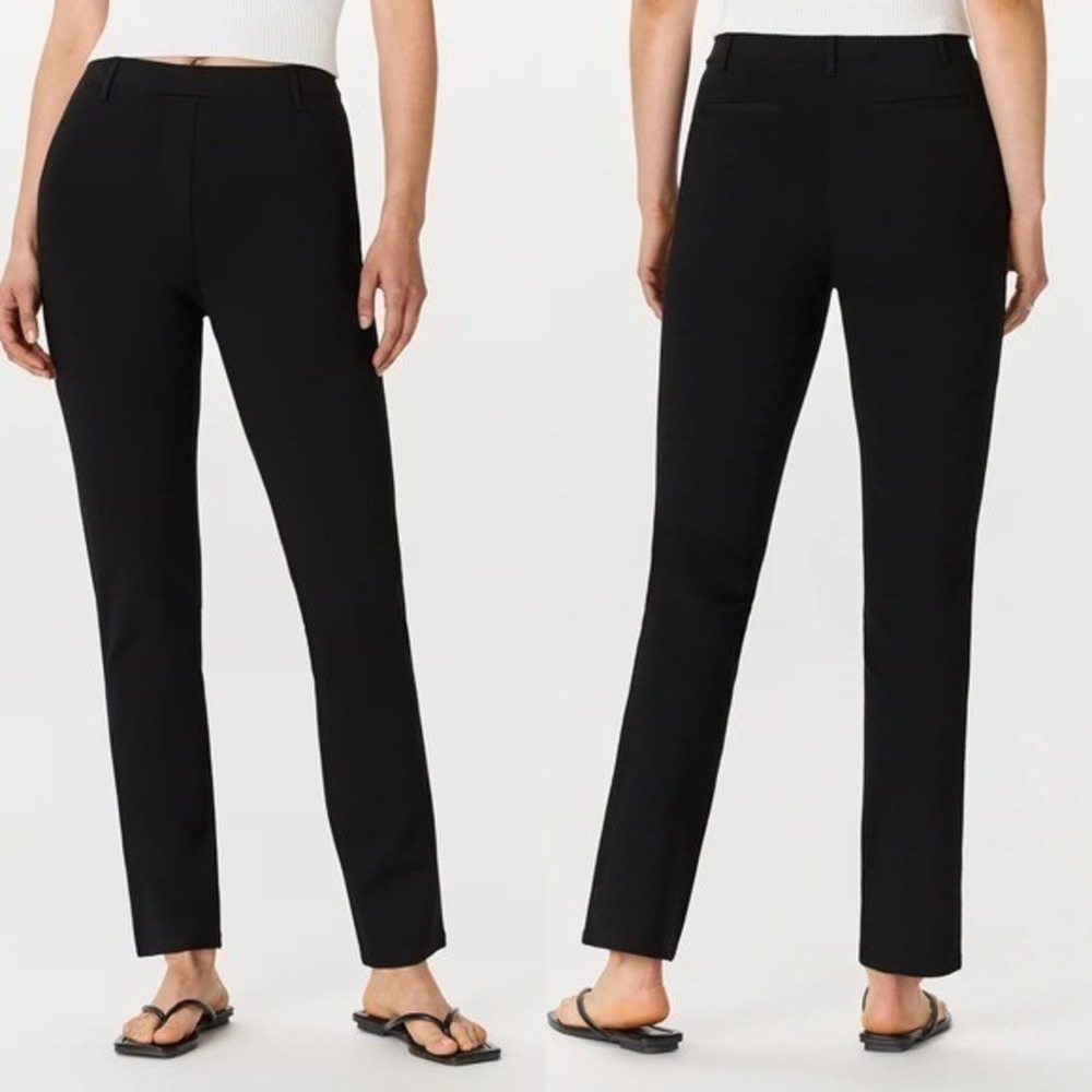 Quince Black Ultra-Stretch Ponte Straight Leg Pull‎ on Pants - MP